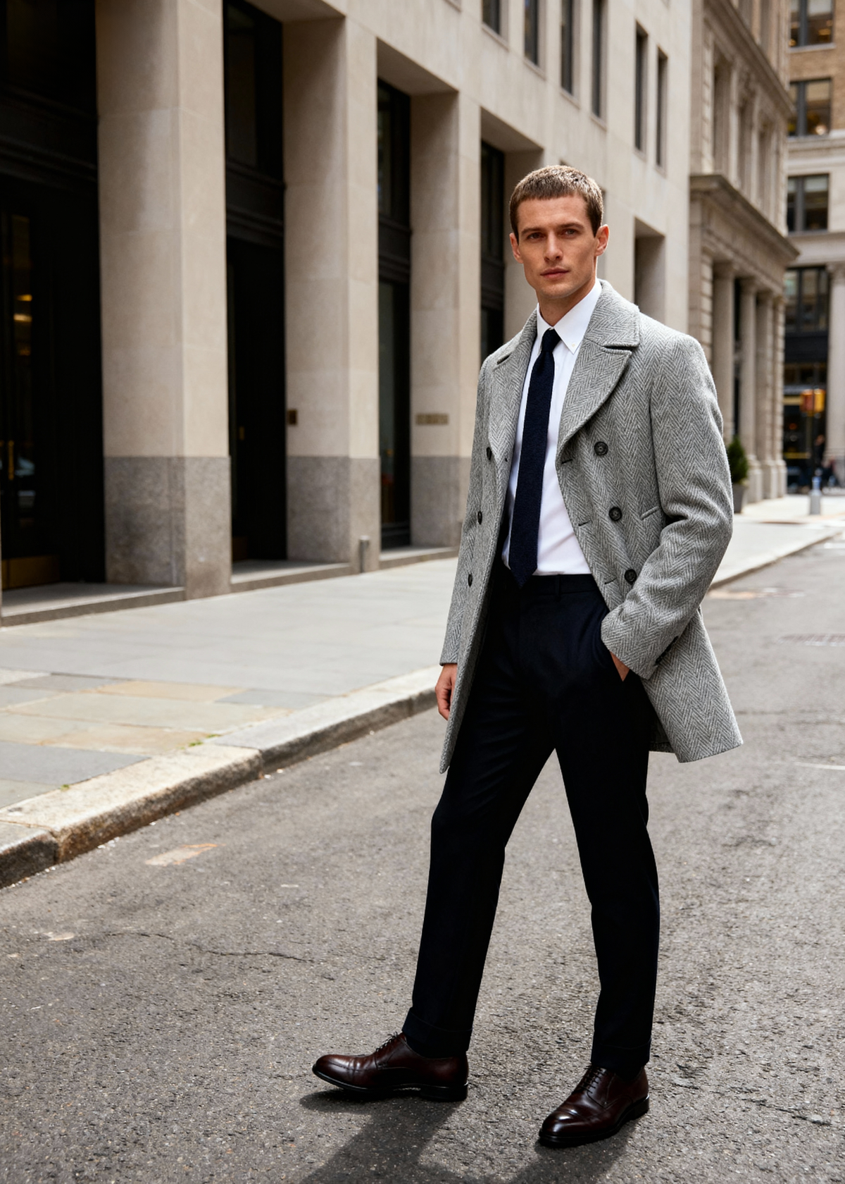 Cappotto Doppiopetto Uomo in Stile Sartoriale – Eleganza Metropolitana