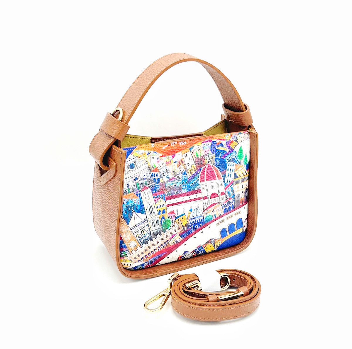 Borsa a Mano in Vera Pelle Stampata, Tracolla Removibile, Fatta a Mano in Italia – art. 112482 6