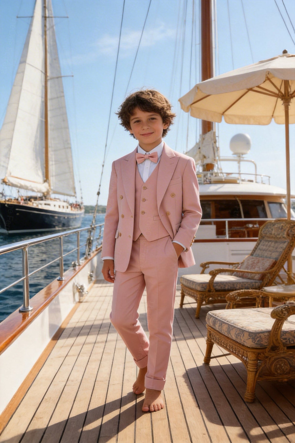 Completo Cerimonia Bambino in Stile Sartoriale – Abito Elegante Rosa 218