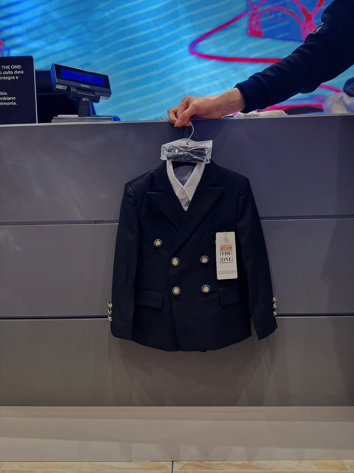Completo elegante 5 pezzi per bambino 4–16 anni Giacca, gilet, camicia, pantaloni, papillon