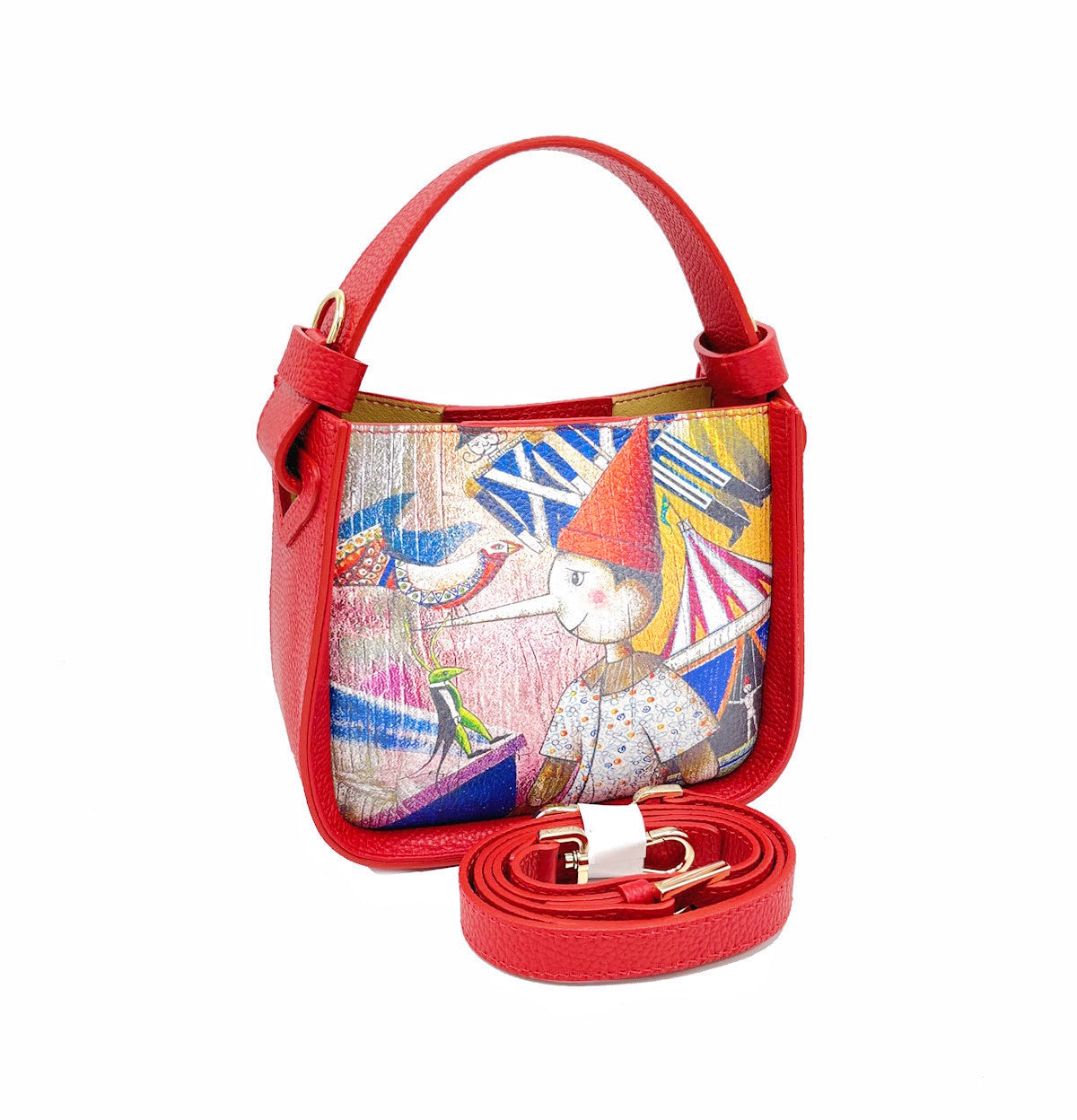 Borsa a Mano in Vera Pelle Stampata, Tracolla Removibile, Fatta a Mano in Italia – art. 112482 1