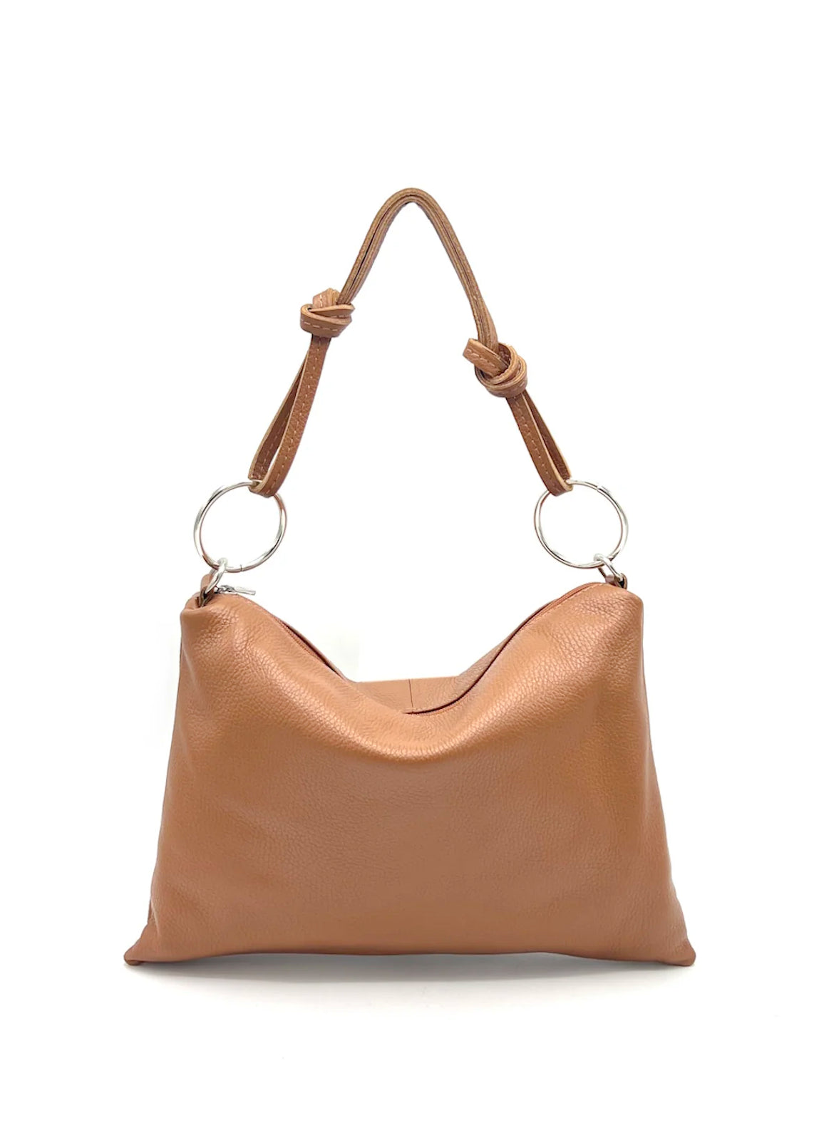 Borsa a Tracolla Piatta da Donna in Vera Pelle, 2 Tracolle Removibili, Made in Italy – art. 112586 Marrone scuro