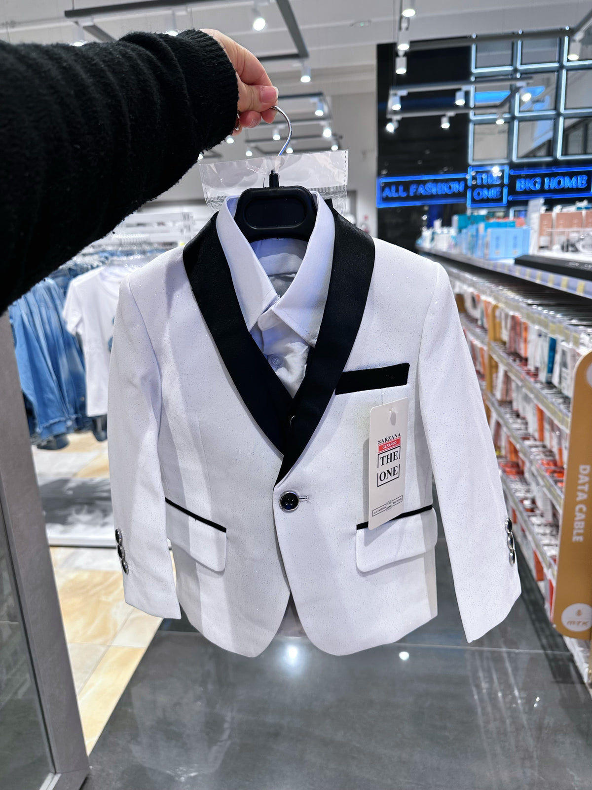 Completo elegante bambino bianco e nero 5 pezzi | 1-16 anni