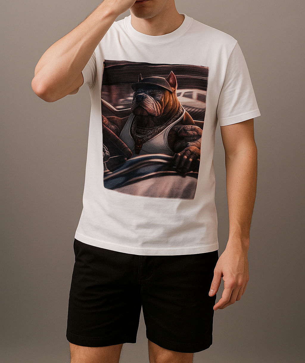 Maglietta Cane Boss | T-shirt Uomo Streetwear Divertente 2025