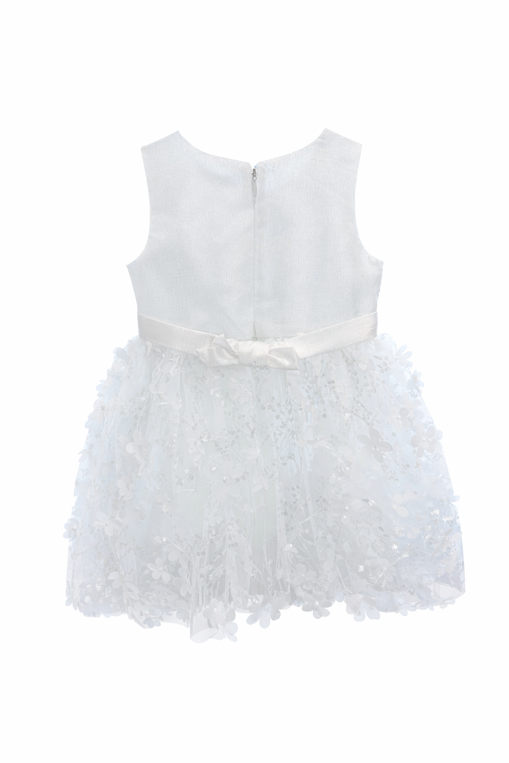 Abito da Cerimonia Bambina 2-12 Anni Elegante – Vestito con Fiori 3D e Gonna in Tulle per Matrimonio, Battesimo e Compleanno 716