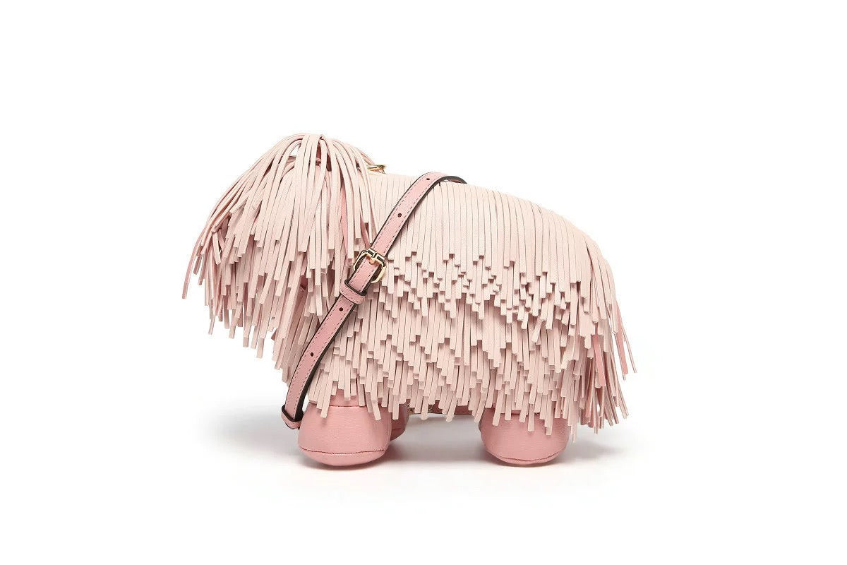 Borsa a forma di cagnolino|Borsa a tracolla creativa e carina|Accessorio alla moda per ragazze Rosa
