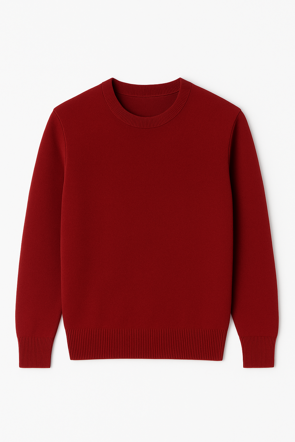Maglione Uomo Girocollo in Viscosa - Pullover Morbido Elasticizzato-35613 Rosso