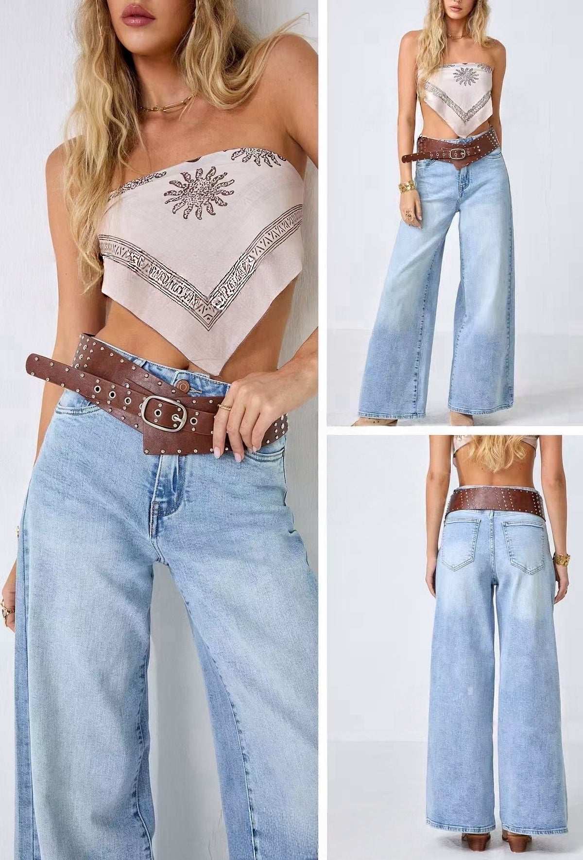 Jeans Donna Wide Leg con Cintura Inclusa – Denim Vita Alta 1747 Denim Blue