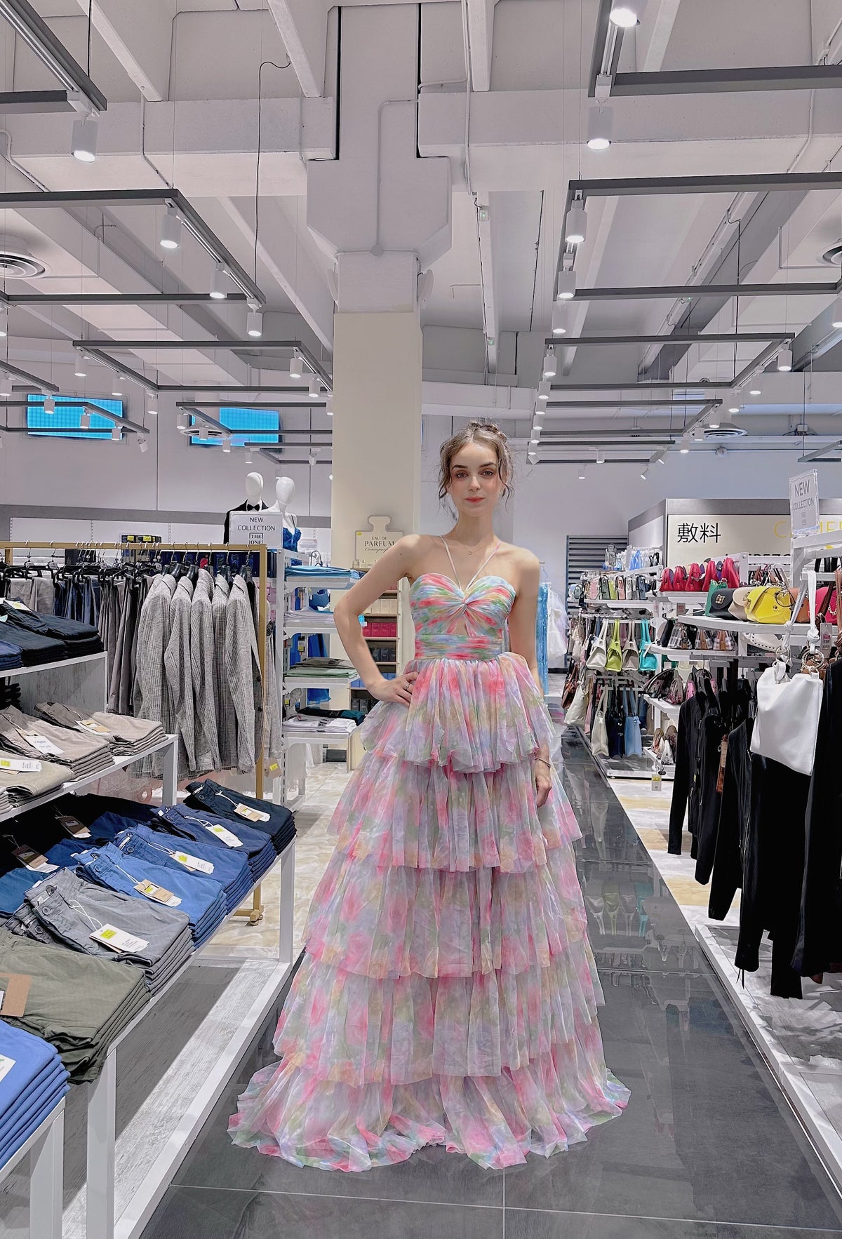 Abito da sogno arcobaleno stile Fairycore | Eleganza da fata Rosa