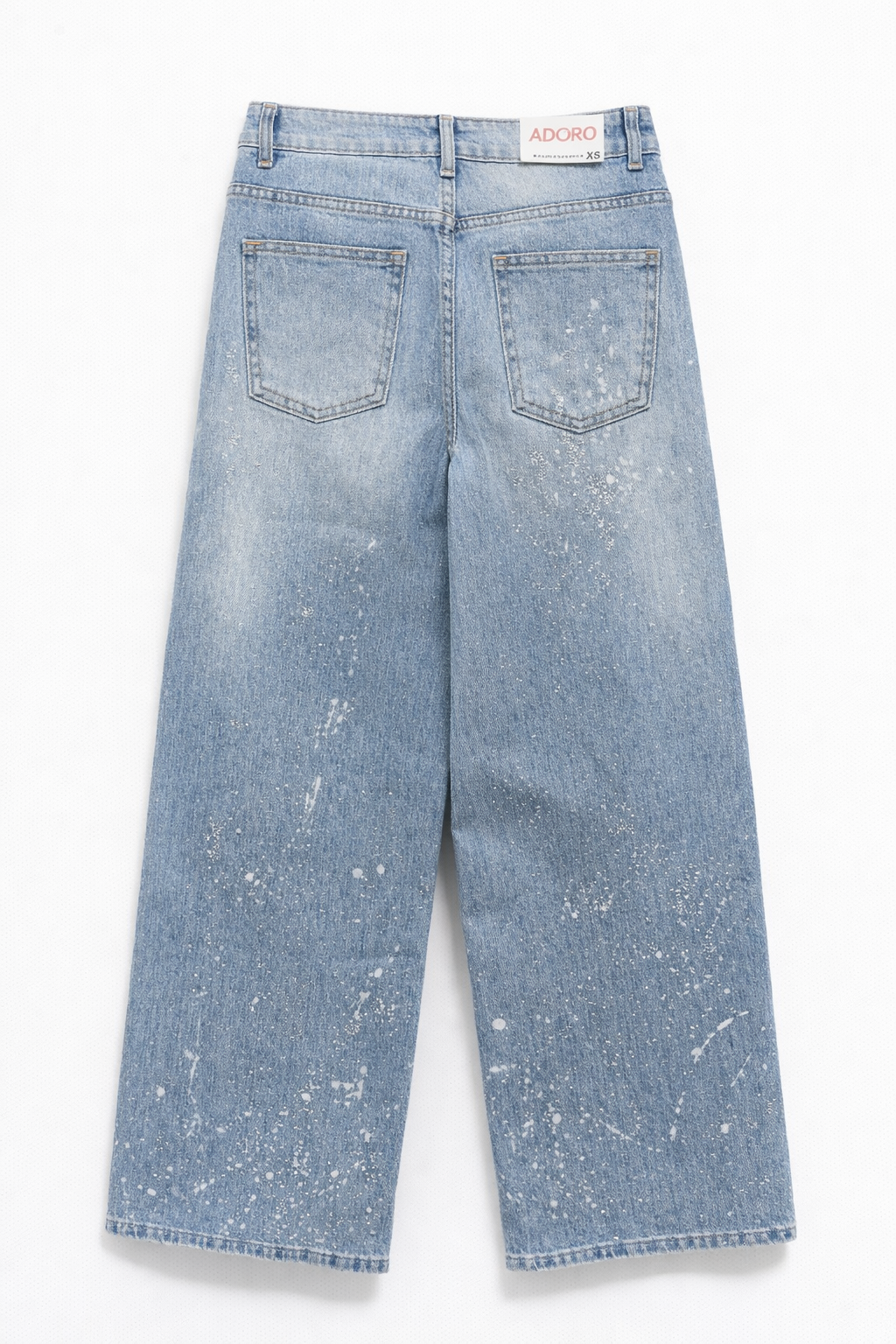 Jeans Donna Wide Leg con Effetto Vernice e Strass – Denim Stretch Stile Street 910