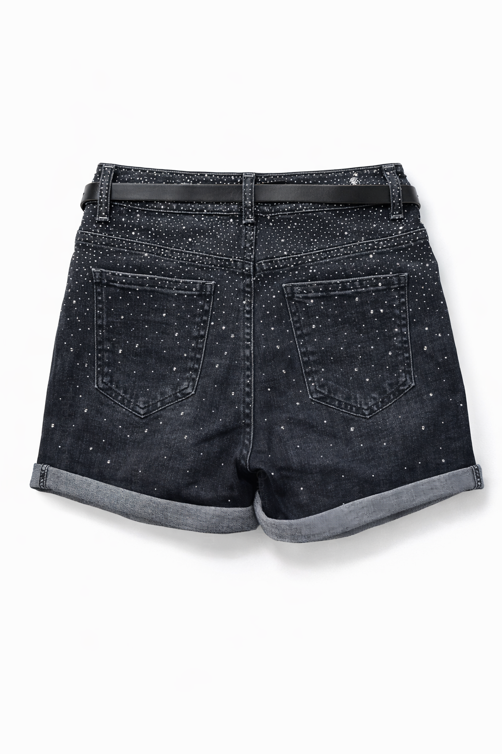 Shorts Jeans Donna con Strass – Pantaloncini Denim Vita Alta Estivi Casual 7816