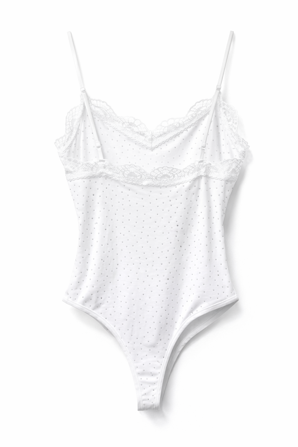Body Donna con Strass e Pizzo – Body Sexy Spalline Sottili Elegante 76162