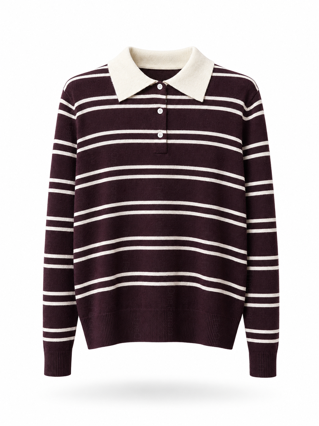 Maglia Polo Donna a Righe con Colletto e Bottoni 69048 Bordeaux taglia unica 45-60kg