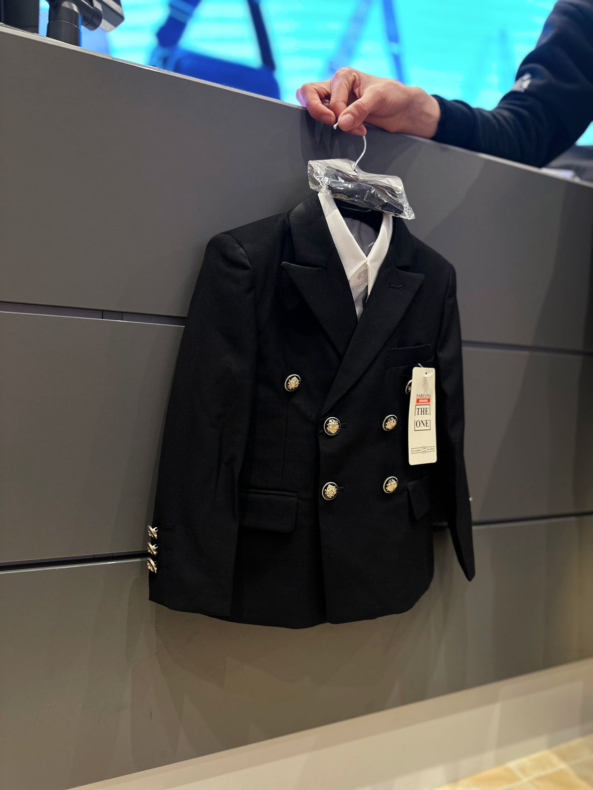 Completo elegante 5 pezzi per bambino 4–16 anni Giacca, gilet, camicia, pantaloni, papillon