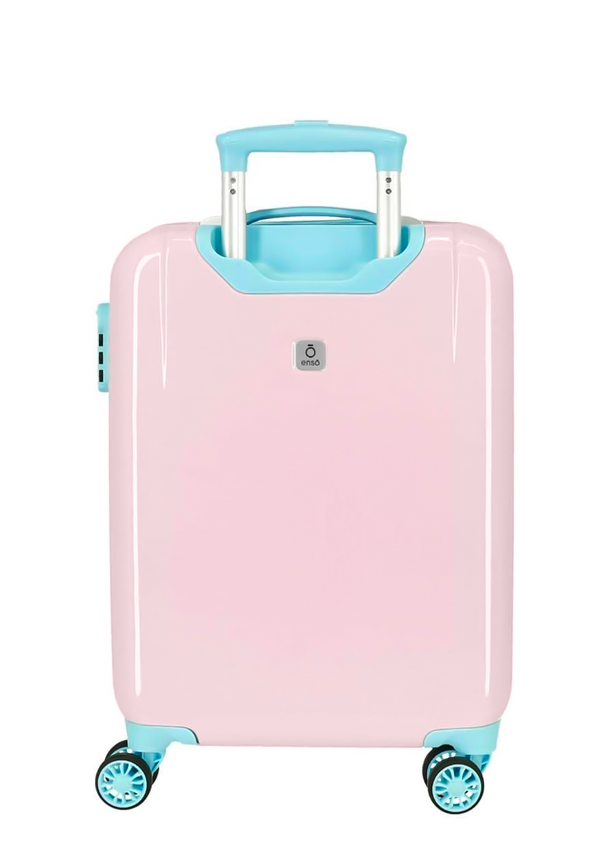 Valigia Cabina Unicorno Enso Magic – ABS Rosa 34L, 4 Doppie Ruote, Lucchetto