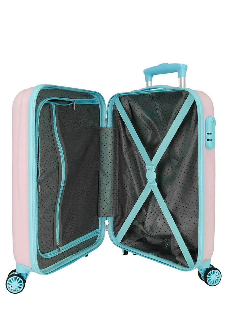 Valigia Cabina Unicorno Enso Magic – ABS Rosa 34L, 4 Doppie Ruote, Lucchetto