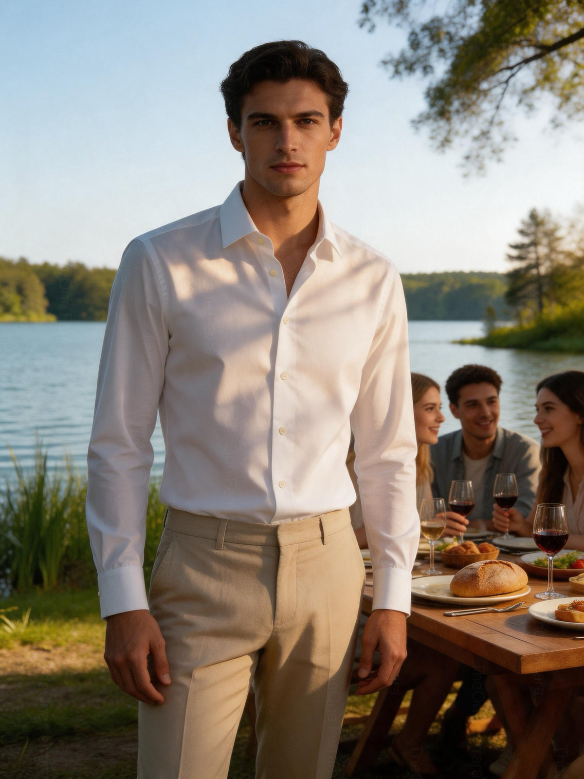Camicia Uomo Bianca Slim Fit in Cotone Elasticizzato – Elegante Business Casual 2620