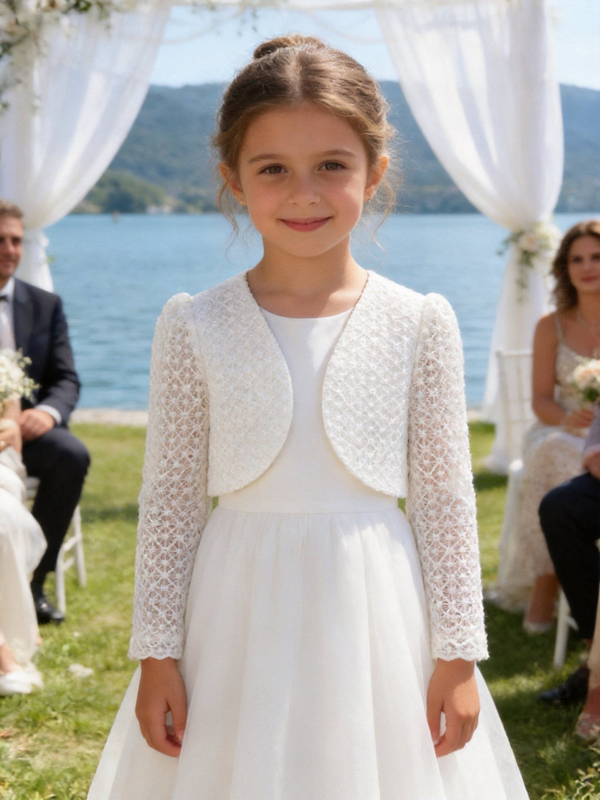Coprispalle Elegante Bambina in Pizzo per Cerimonia e Comunione