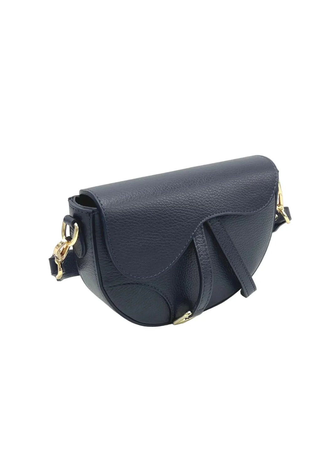 Borsa a Tracolla da Donna in Vera Pelle, 2 Tracolle Removibili, Made in Italy – art. 112736 Blue notte