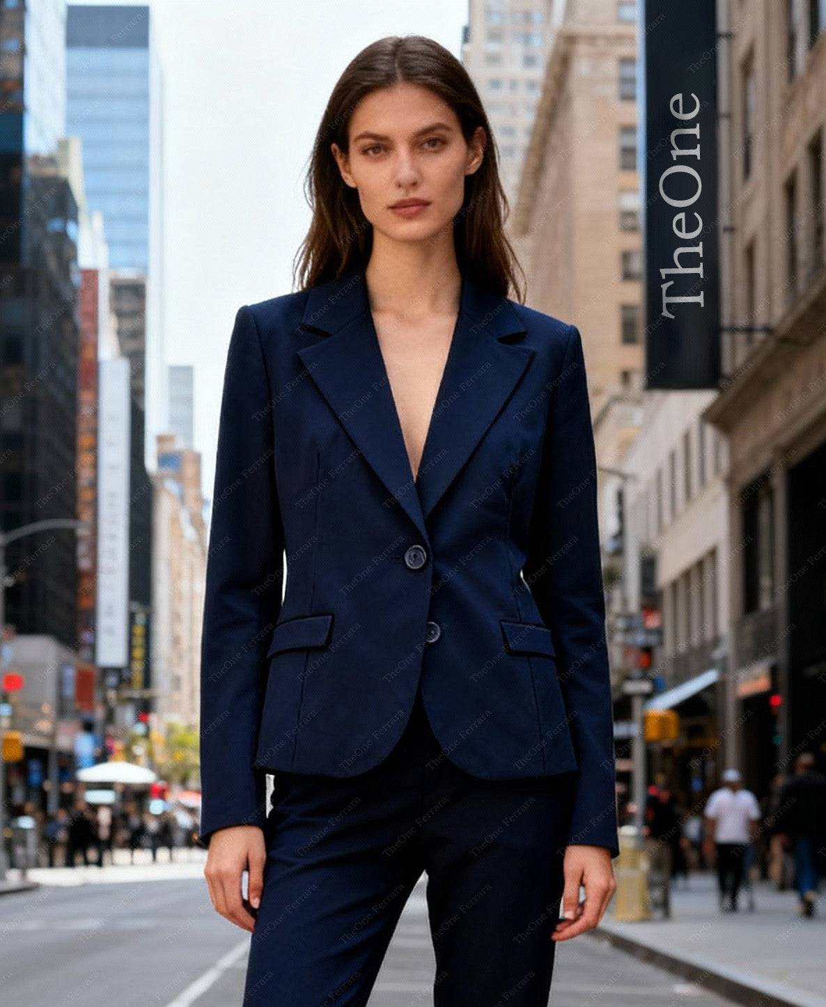 Completo Tailleur Donna Elegante | Blazer & Pantalone Slim Fit – Stile Business Moderno Blue notte XXL Giacca