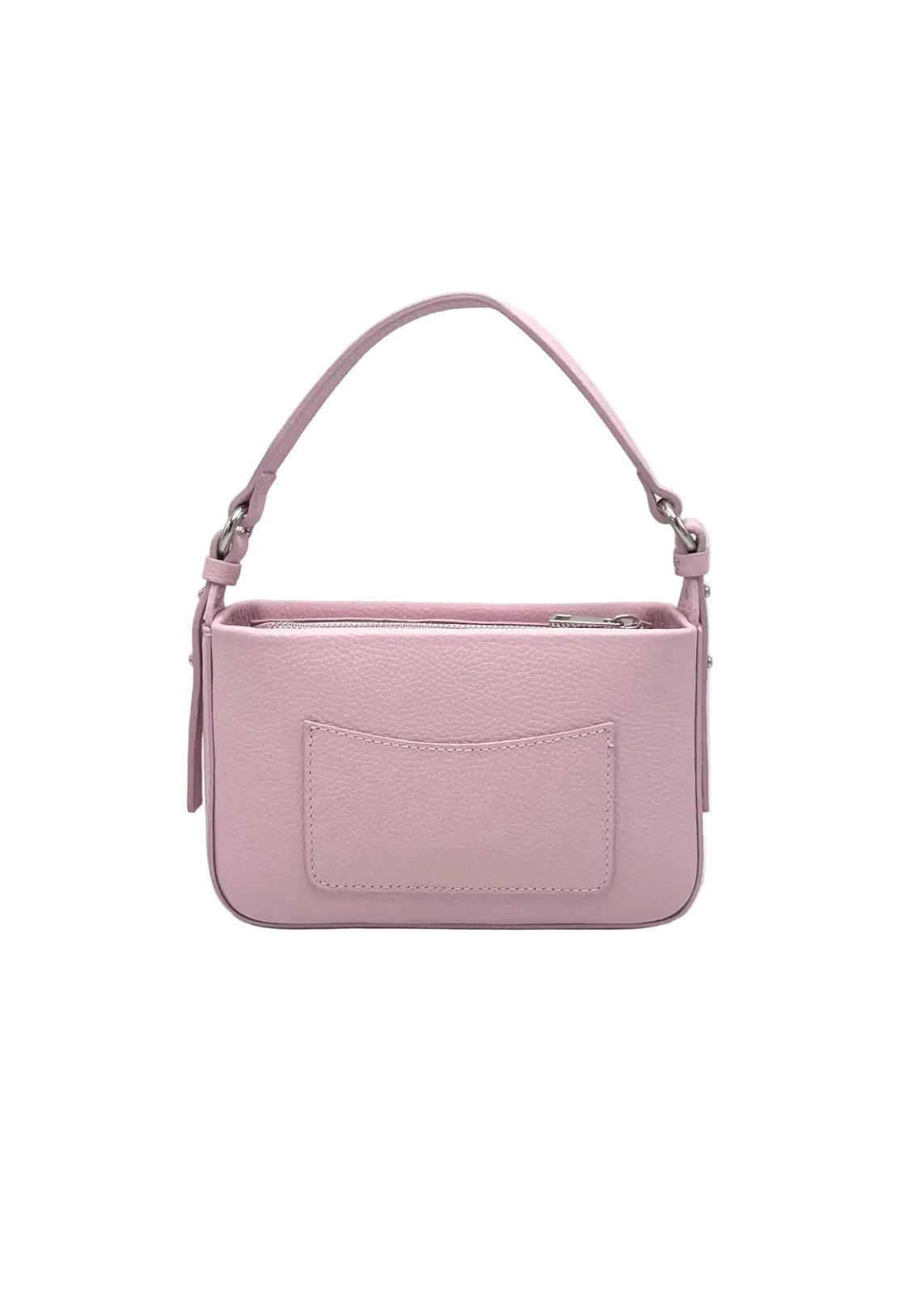 Borsa a tracolla piccola in vera pelle, Made in Italy, art. 112753 Rosa