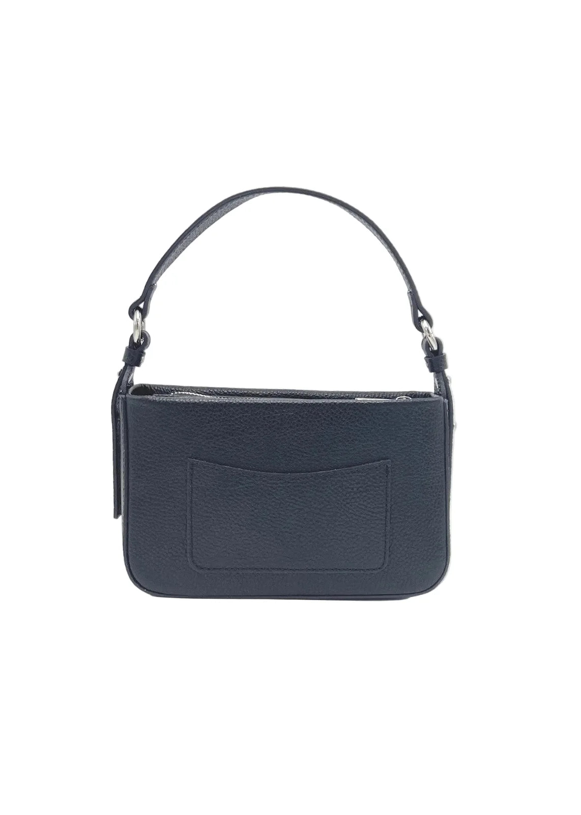 Borsa a tracolla piccola in vera pelle, Made in Italy, art. 112753 Marrone scuro