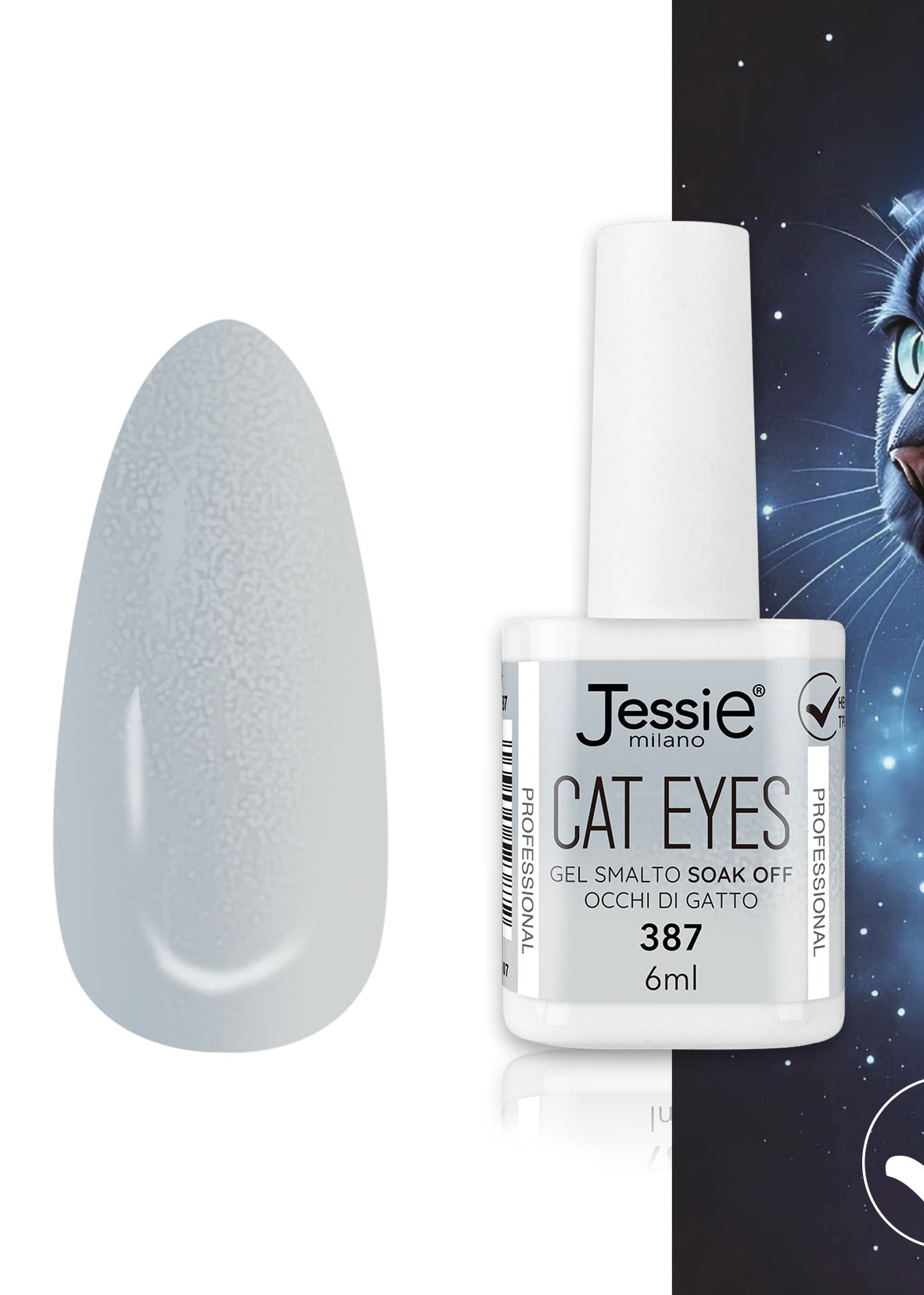 Gel Smalto Cat Eye Semipermanente 6ml – Jessie Milano | 24 Colori Metallo -387