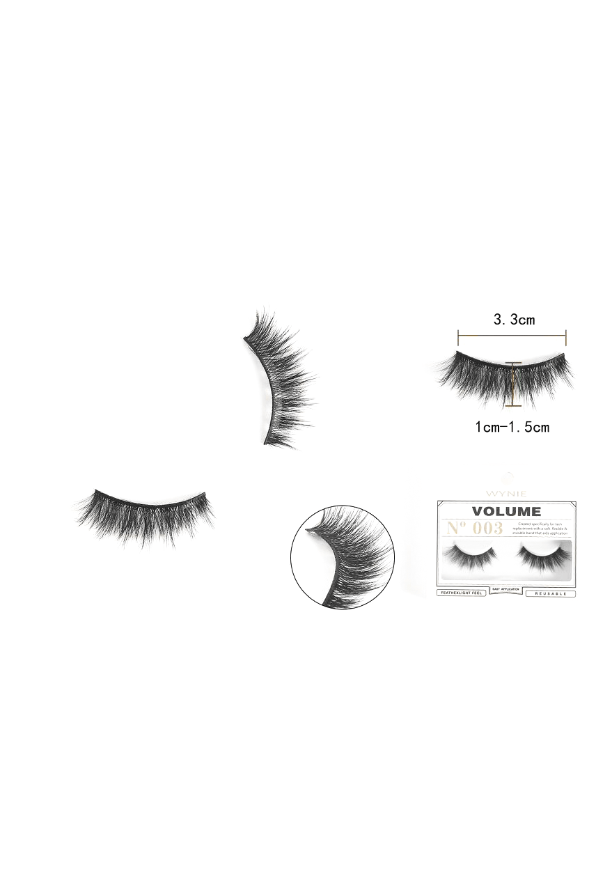 WYNIE Ciglia Finte 3.3cm N003 – Fibra Sintetica, Effetto Naturale