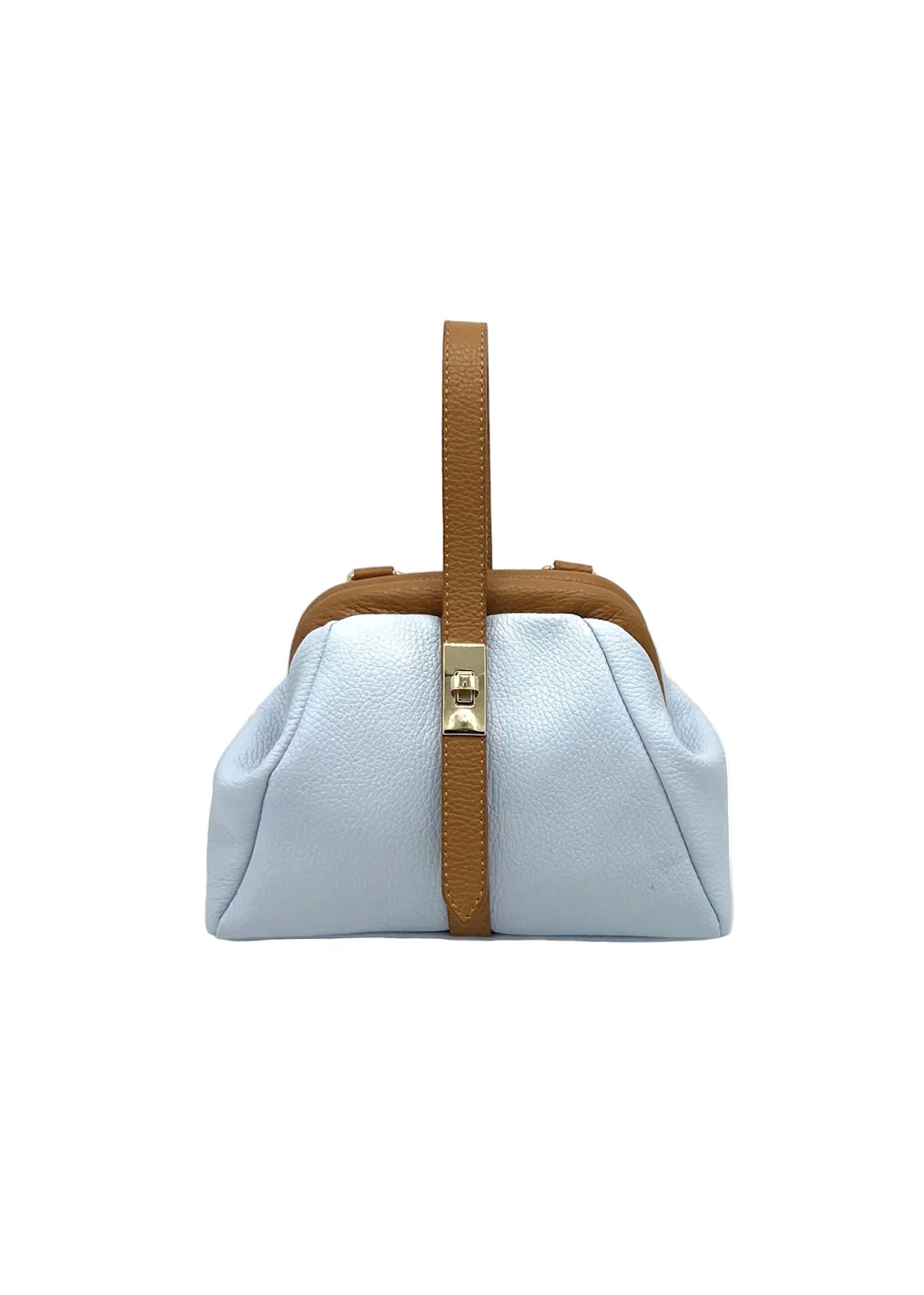 Borsa Porta Cellulare a Tracolla in Vera Pelle, Made in Italy – art. 112628 Azzuro