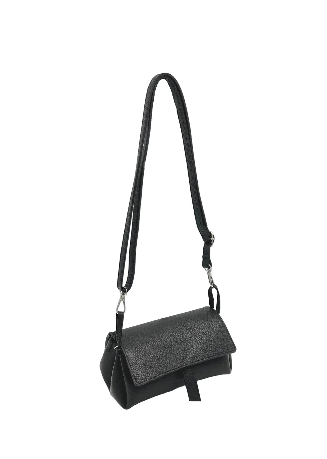 Borsa a Tracolla da Donna in Vera Pelle, Tracolla Removibile, Made in Italy – art. 112725 Nero