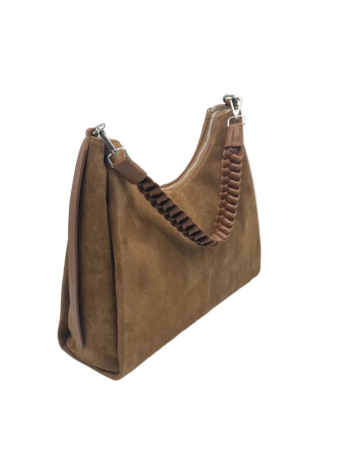 Borsa a Tracolla in Vera Pelle e Camoscio, Taglia Grande, 2 Tracolle, Made in Italy – art. 112754