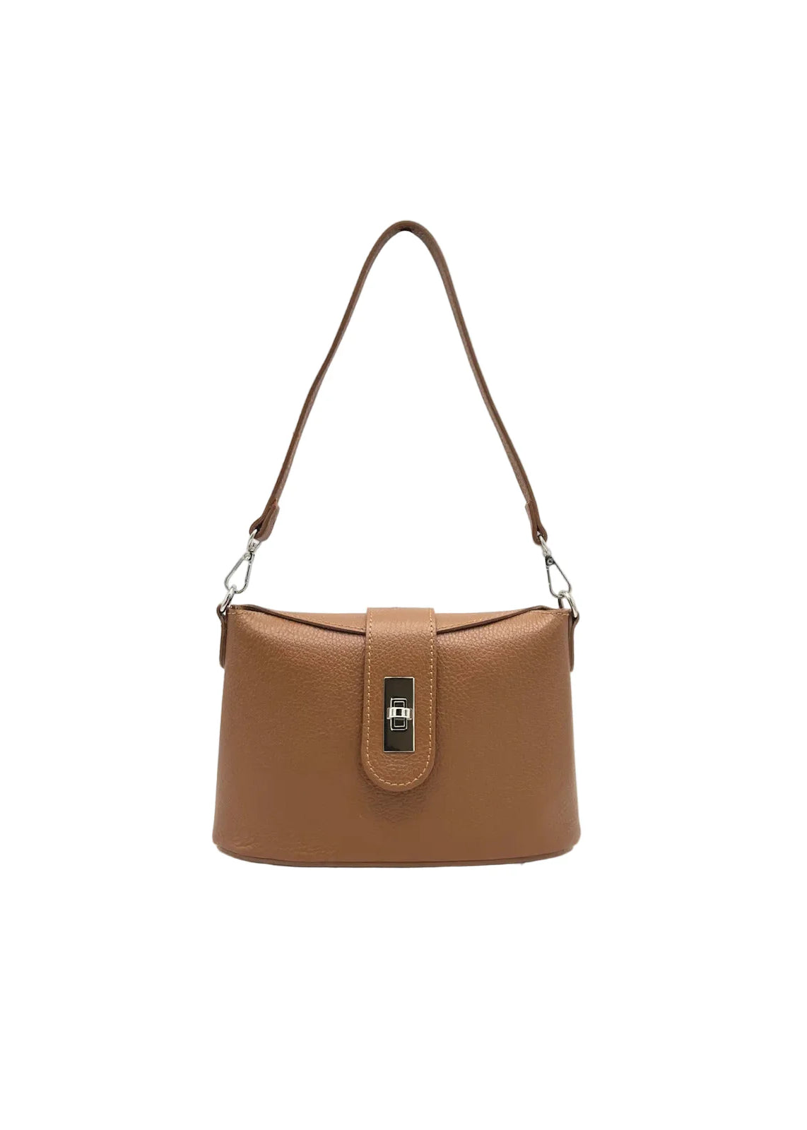 Borsa a Tracolla da Donna in Vera Pelle, 2 Tracolle Removibili, Made in Italy – art. 112745 Marrone