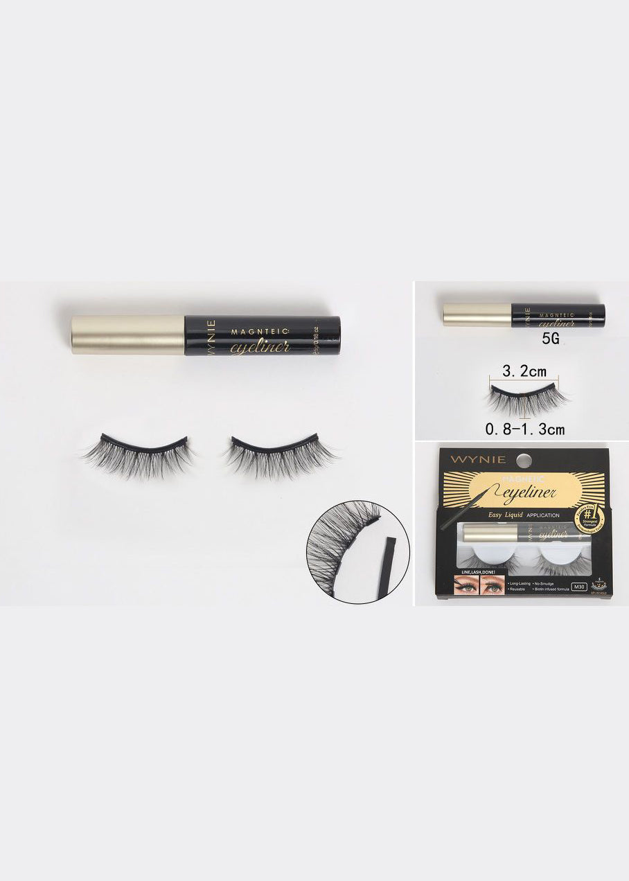WYNIE Ciglia Magnetiche con Eyeliner M30 – Kit Completo Senza Colla