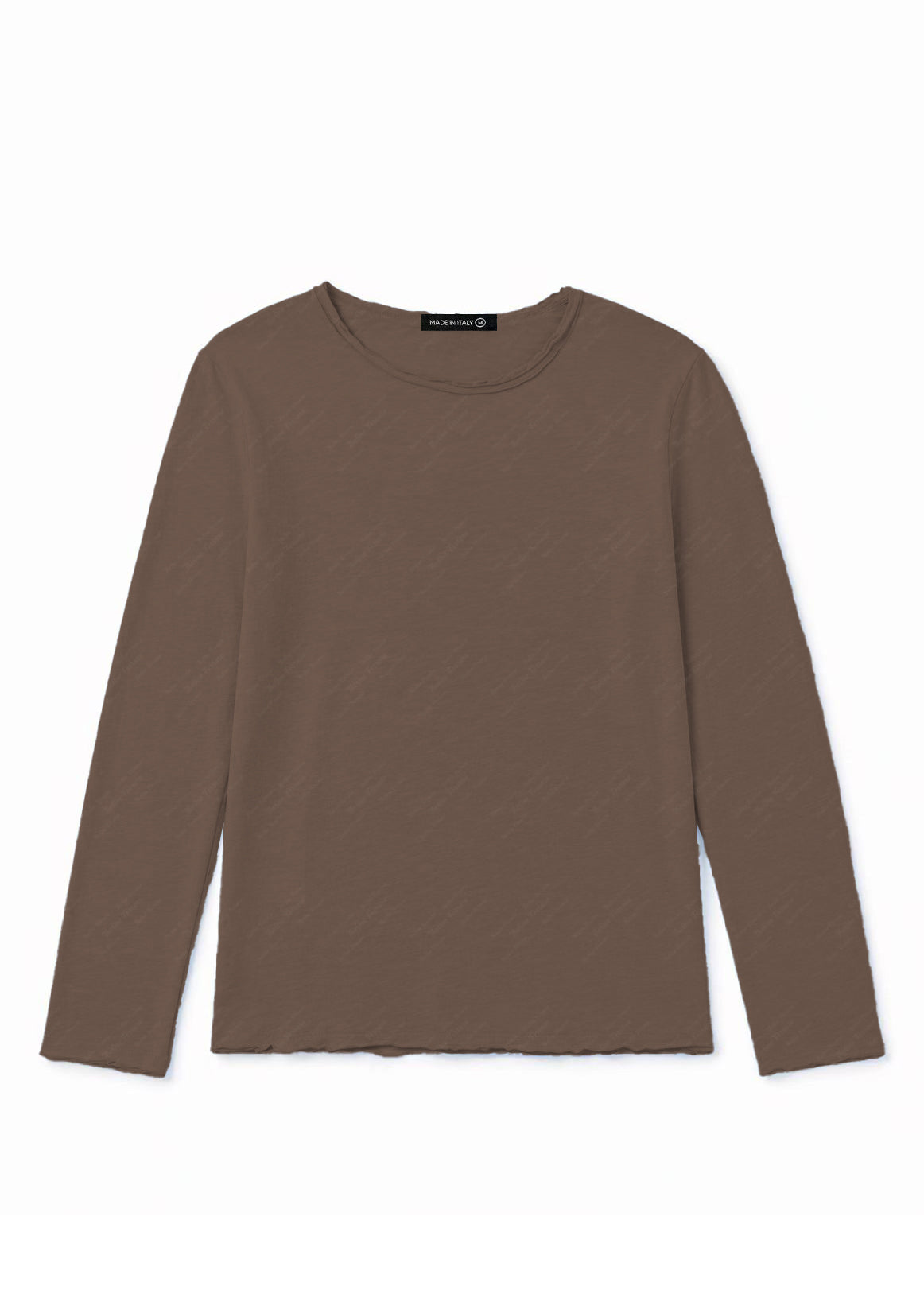Maglia Uomo 100 Cotone Made in Italy Manica Lunga Casual S 3XL Marrone