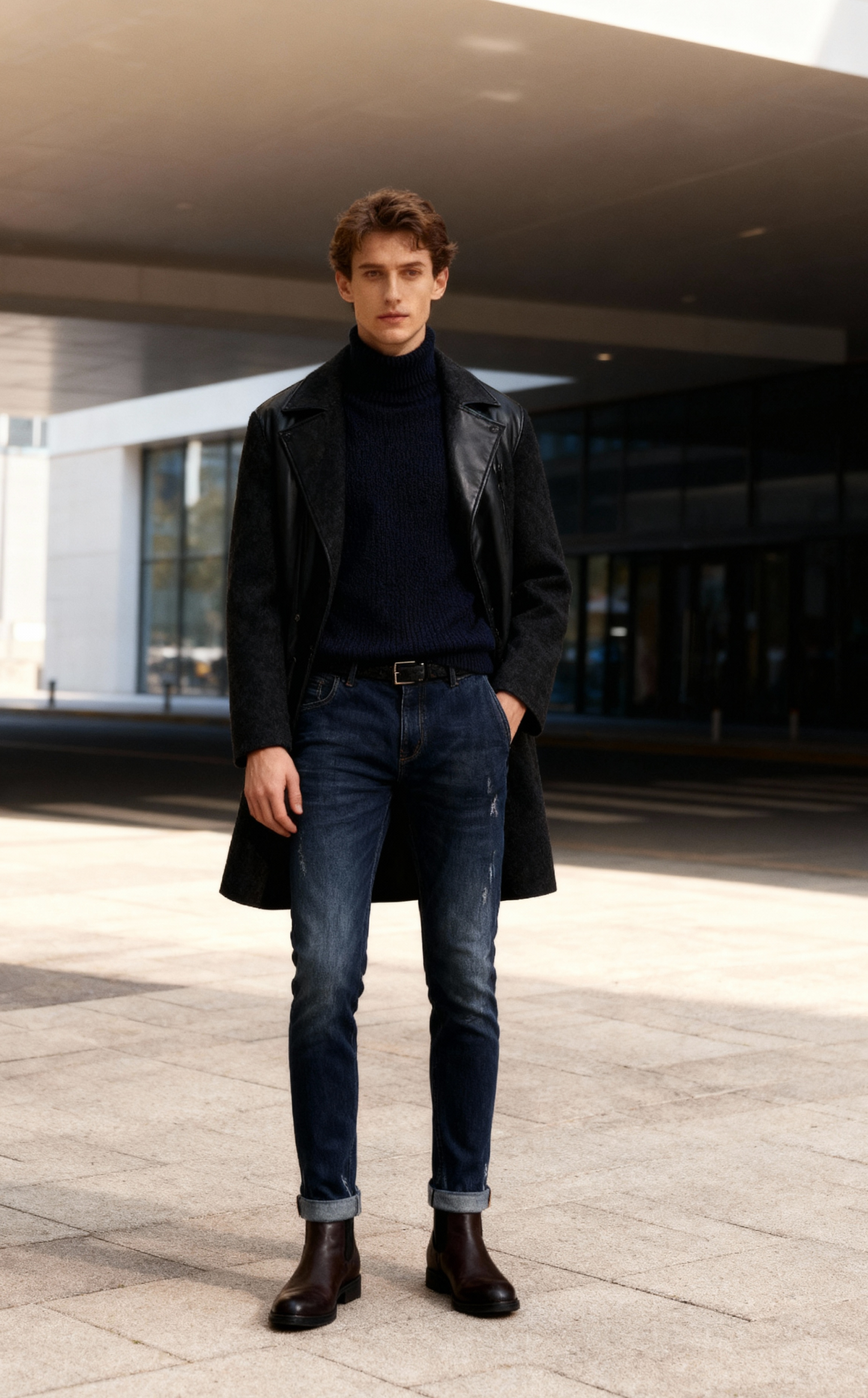 Jeans Uomo Slim Fit Elasticizzato – Denim Blu Lavato, Casual e Versatile-3507