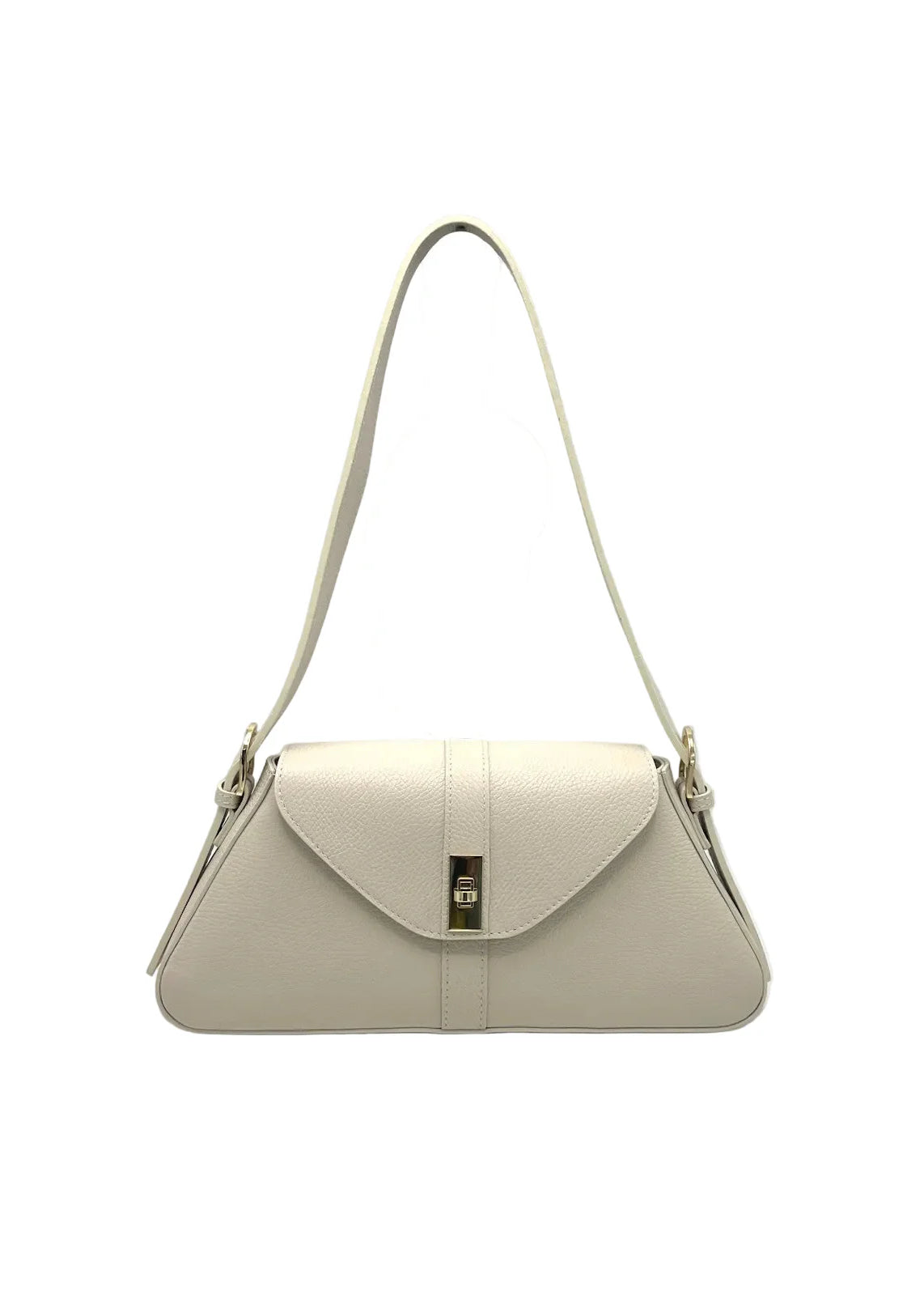 Borsa a Tracolla da Donna in Vera Pelle, Formato Lungo, Made in Italy – art. 112749 Beige