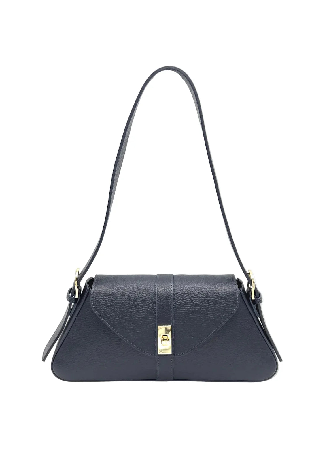 Borsa a Tracolla da Donna in Vera Pelle, Formato Lungo, Made in Italy – art. 112749 Blue notte