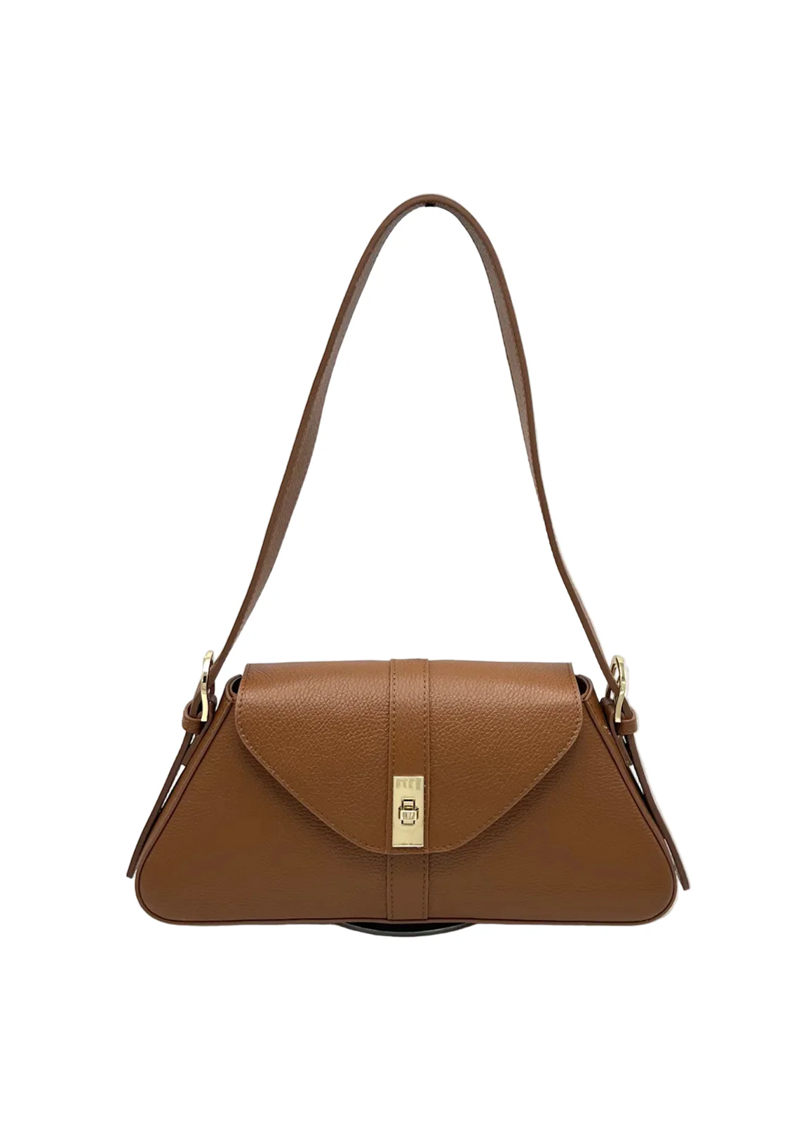 Borsa a Tracolla da Donna in Vera Pelle, Formato Lungo, Made in Italy – art. 112749 Marrone