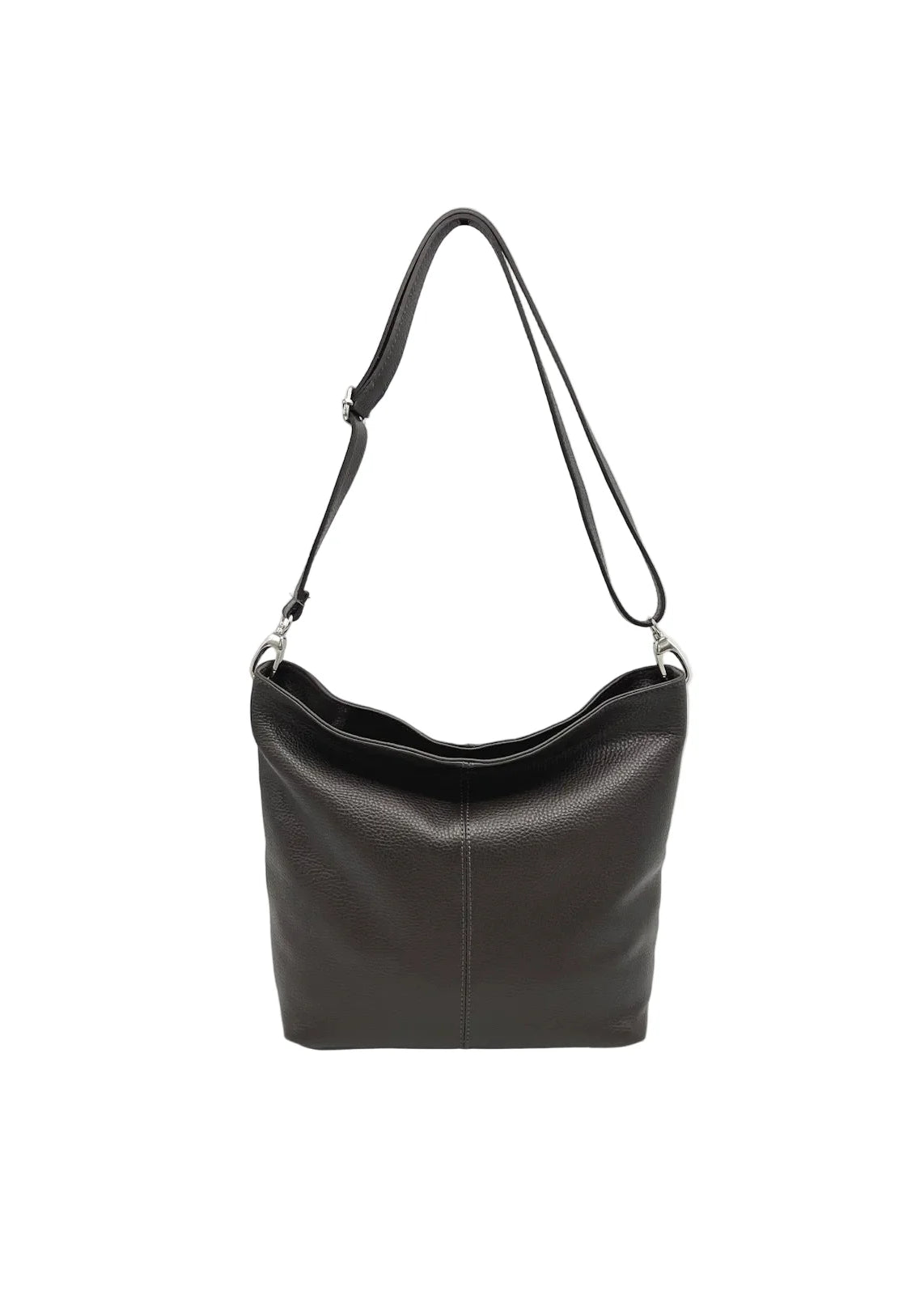 Borsa a Tracolla da Donna in Vera Pelle, Formato Verticale, Tracolla Removibile, Made in Italy – art. 112453 Marrone scuro