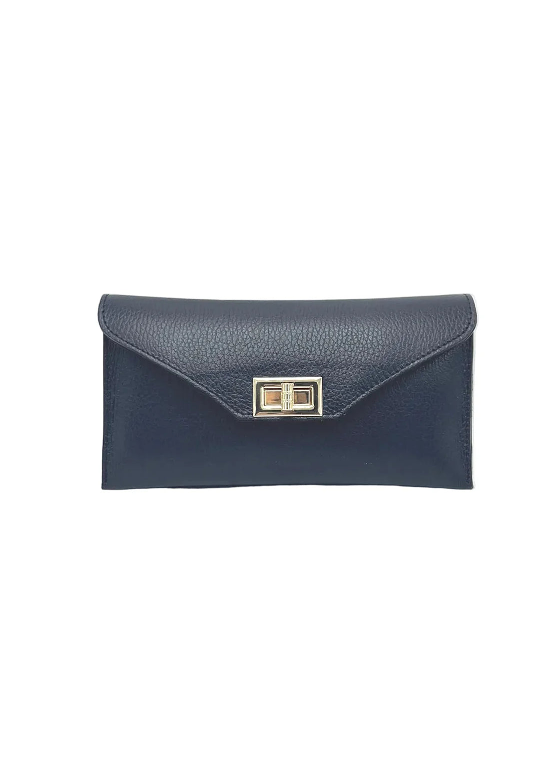 Pochette Convertibile in Vera Pelle con Catena Removibile, Made in Italy – art. 112734 Blue notte