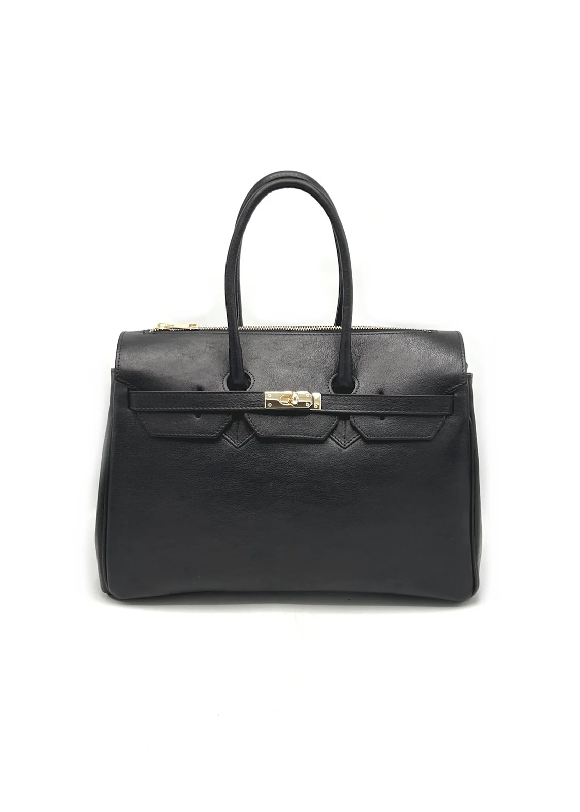 Borsa da donna in vera pelle, Made in Italy, art. 112737 Nero