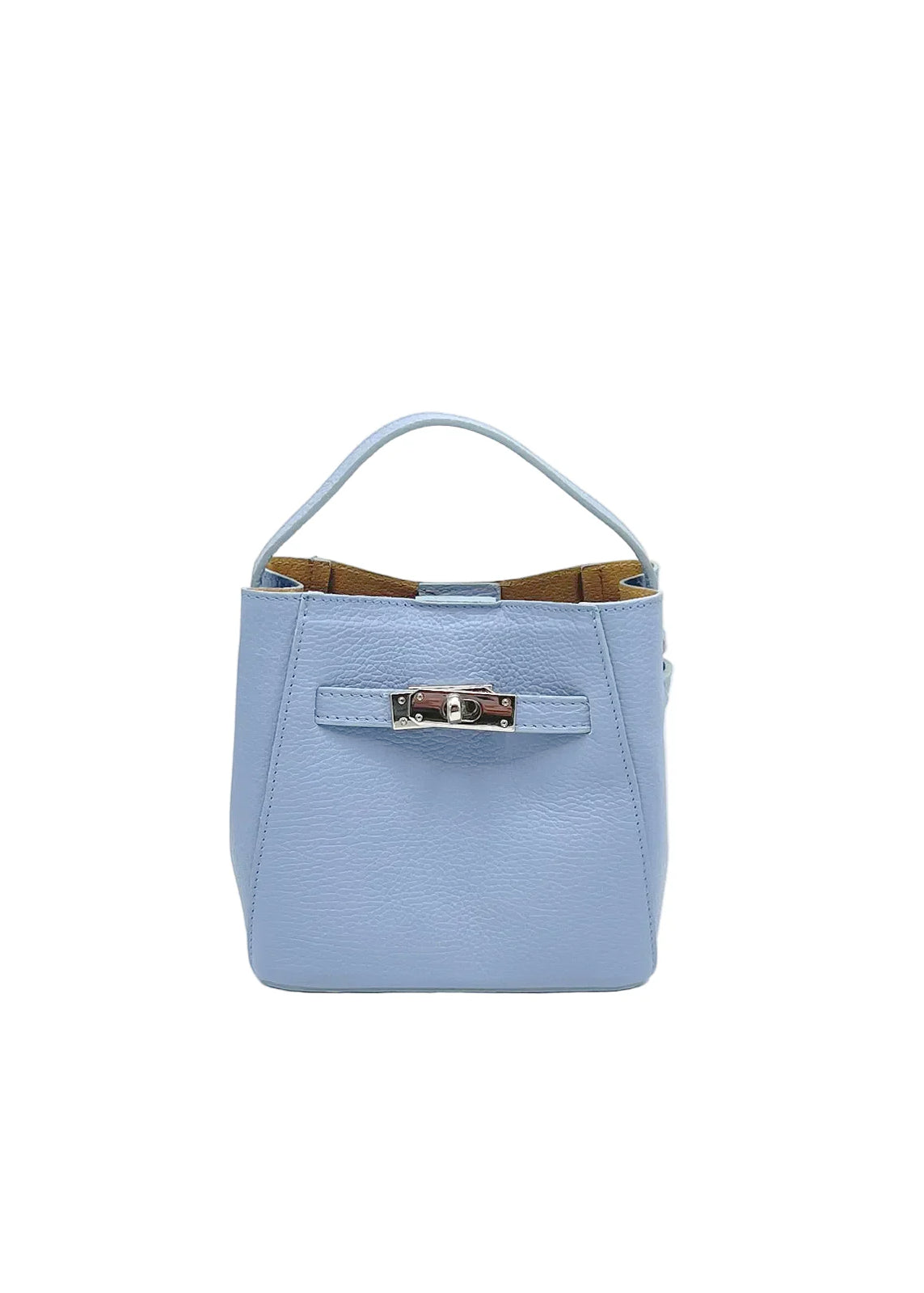 Mini borsa a tracolla da donna in vera pelle, Made in Italy, art. 112726 Denim Blue