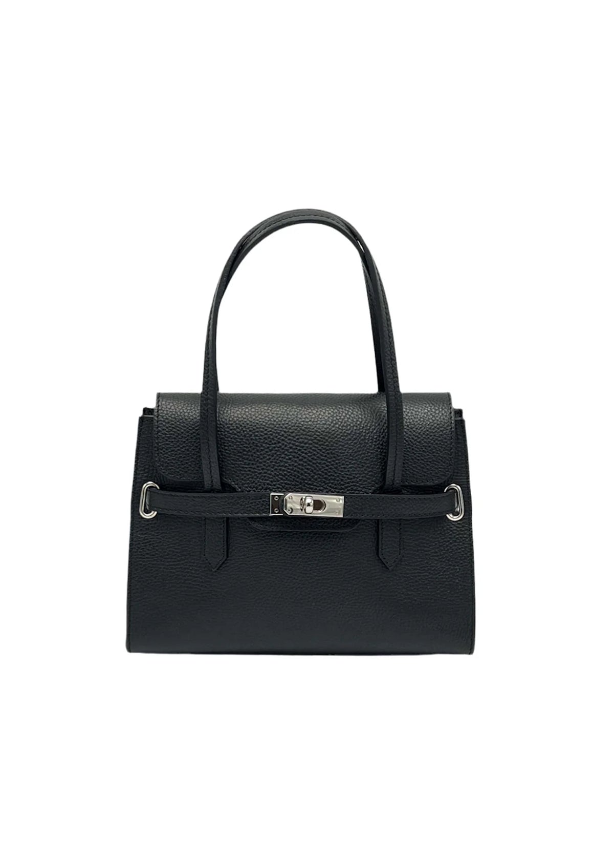 Borsa a Tracolla da Donna in Vera Pelle, Tracolla Removibile, Made in Italy – art. 112598 Nero