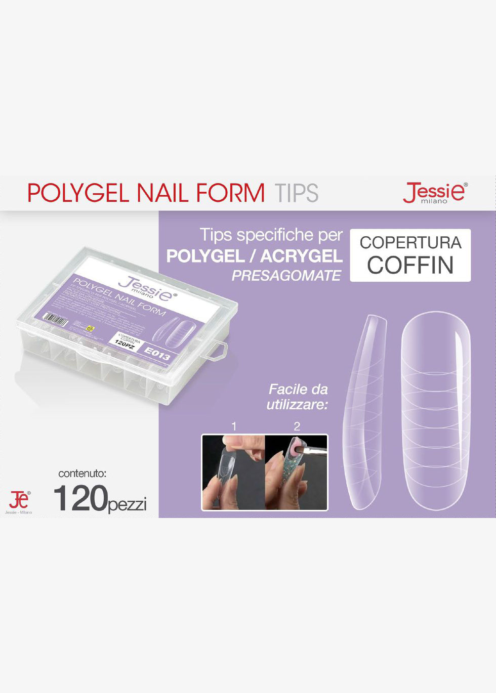 POLYGEL NAIL FORM TIPS 120PZ COFFIN