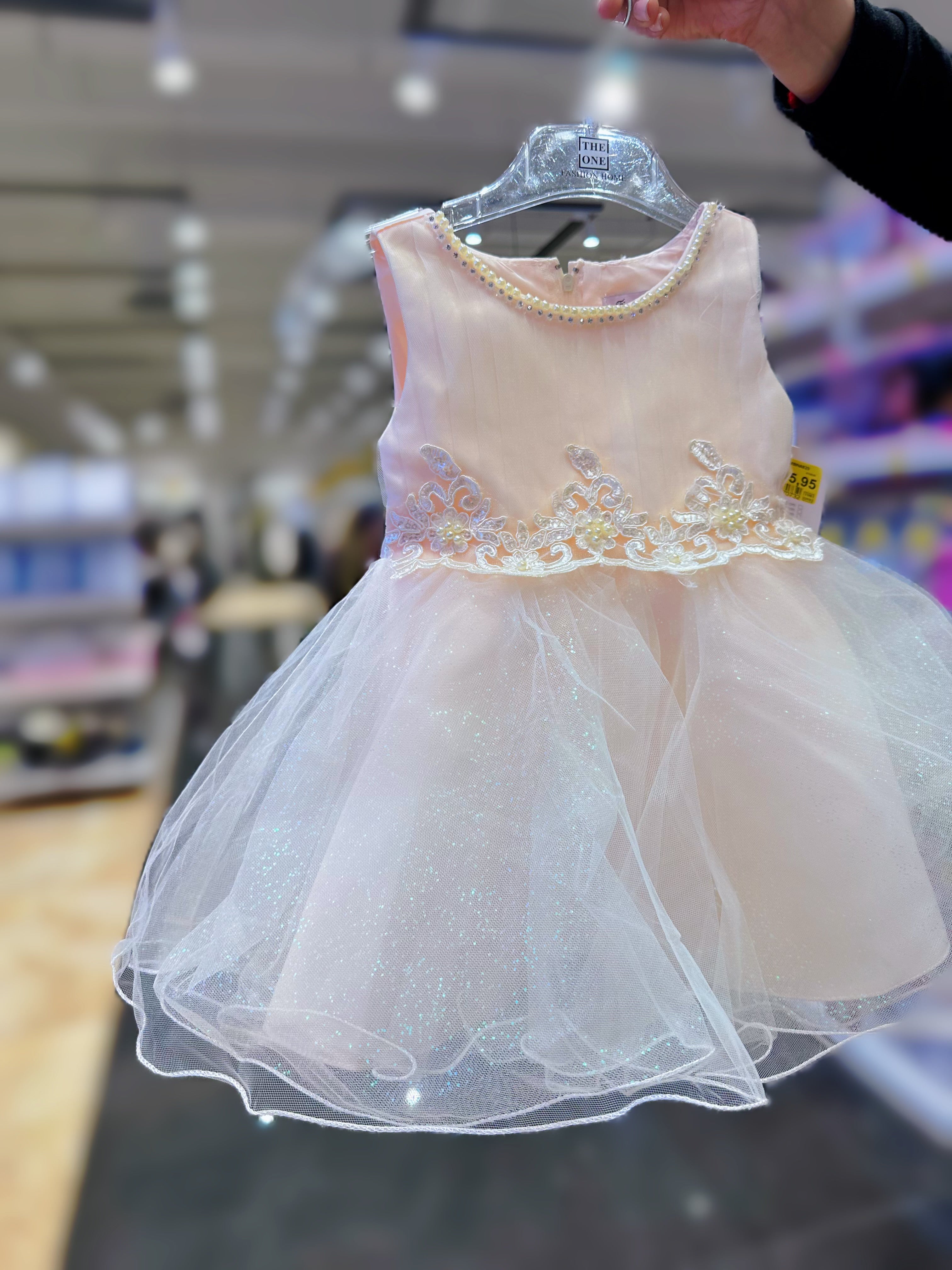Vestito elegante color champagne per bambina 6M–36M Abito cerimonia, battesimo, compleannoTheOne Bambini