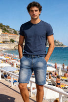 Bermuda Uomo Jeans Denim Cotone Elasticizzato Estivo 1611 Denim Blue