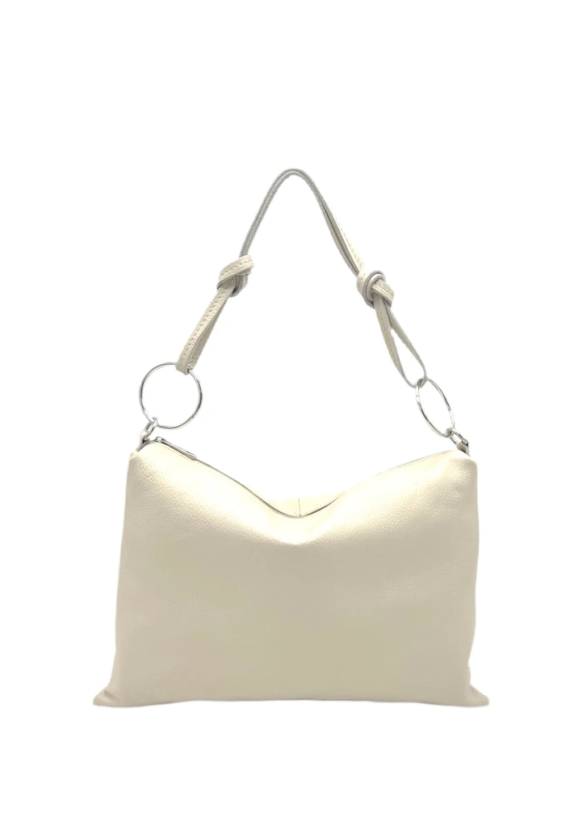 Borsa a Tracolla Piatta da Donna in Vera Pelle, 2 Tracolle Removibili, Made in Italy – art. 112586 Metallo -387