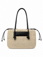 Borsa Donna Intrecciata con Manici in PU | Shopper Estiva Elegante 2026 Nero L × A × P: 41 × 23 × 6 cm