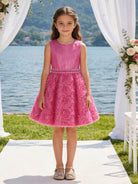 Abito Elegante Bambina 2-12 Anni – Vestito Cerimonia con Gonna 3D Floreale per Matrimonio e Comunione