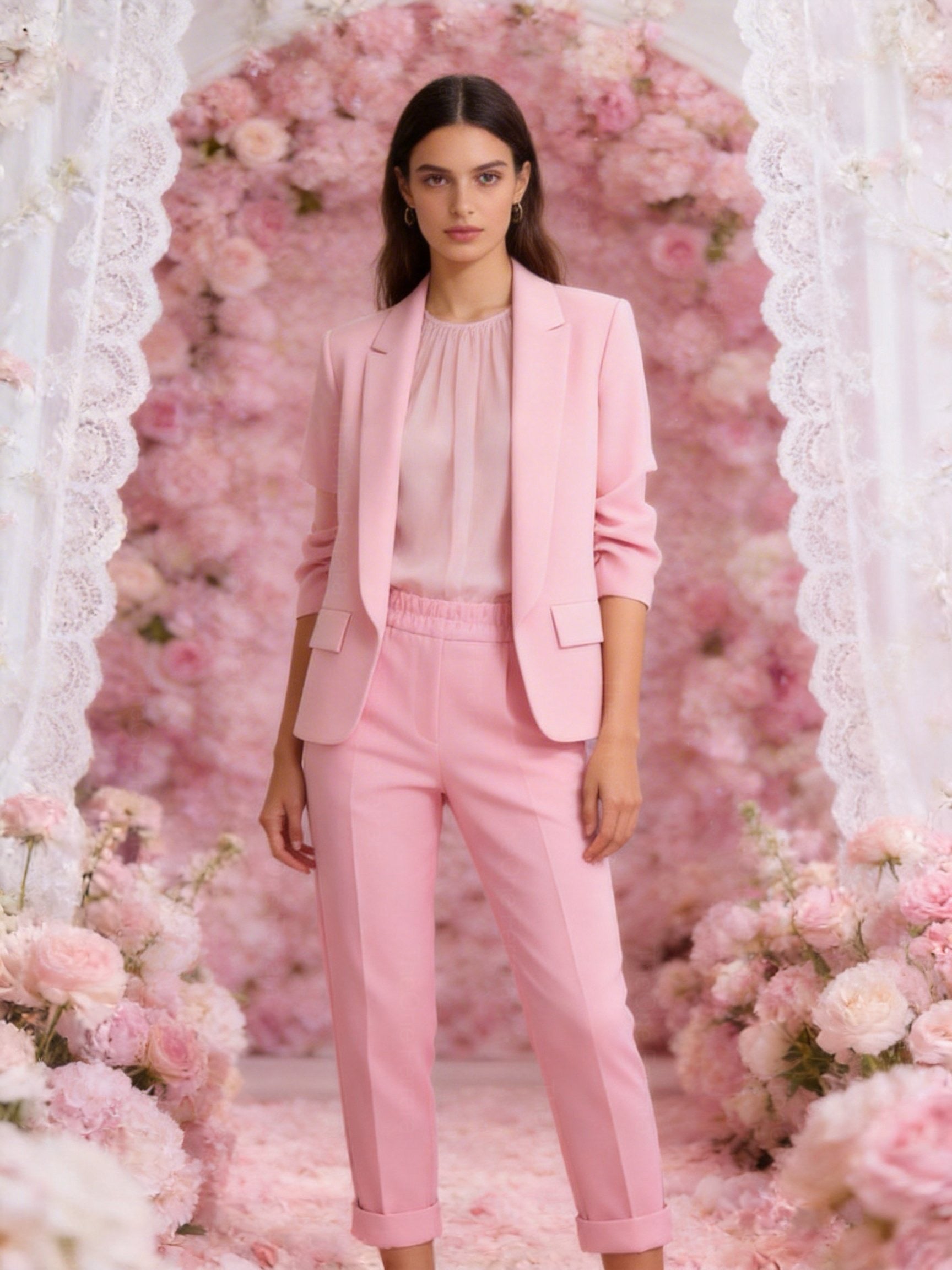 Tailleur Donna Elegante – Completo Donna Ufficio Stile Italiano S-3XL Rosa - 382 Completo
